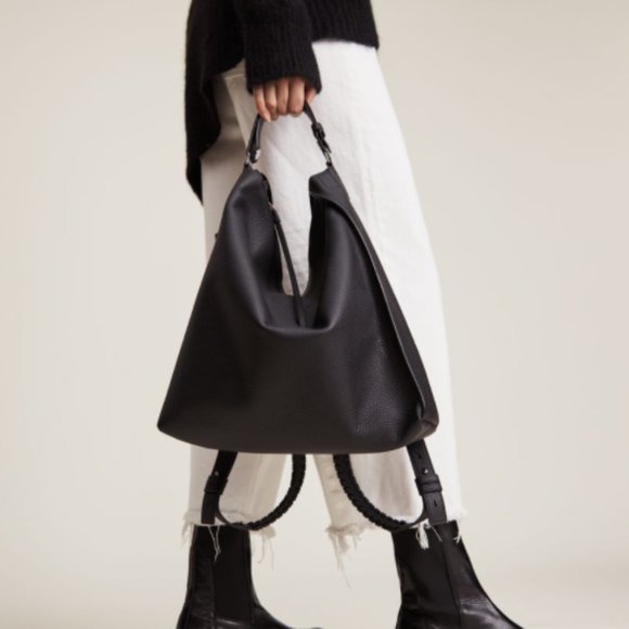 All Saints Kita Small Leather Backpack in Marine Blue - Picture 10 of 12